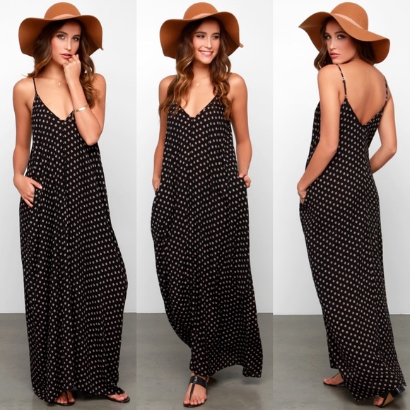 Lulus Dresses & Skirts - Lulu’s Yours Tule Black Floral Print Maxi Dress